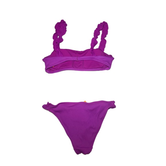 Cute Purple Swimsuit Medium M Ribbed - Picture 2 of 4